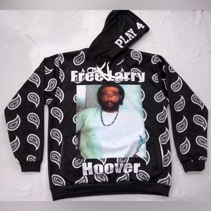 Unisex Black Bandanna. Free Larry Hoover $P4K$ Hoodie.Brand New. (Never Worn).